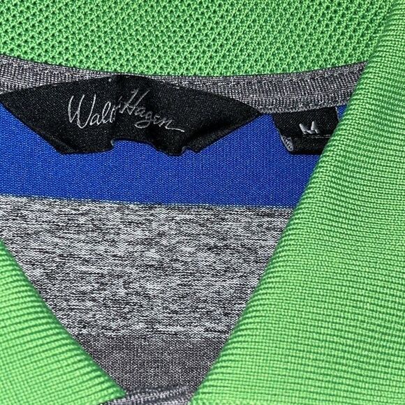 Walter Hagen Shirt Men’s Size Medium Polo Collar Blue‎ Green Golf Outdoor - Picture 4 of 11